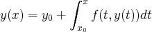 ∫ x
y(x) = y + f(t,y(t))dt
0 x0