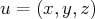 u = (x, y,z) 