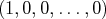 (1,0,0,...,0 )
