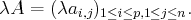 λA = (λai,j)1≤i≤p,1≤j≤n.