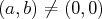 (a, b) ⁄= (0,0)  