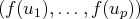 (f(u1),...,f (up))  
