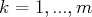 k = 1,...,m  