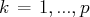 k = 1, ...,p  