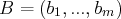 B  = (b1,...,bm )  