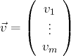     (      )
v1
⃗v = |(   ...  |)
vm 